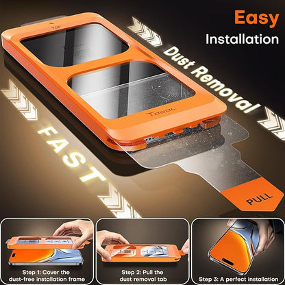 TOCOL for iPhone Air Screen Protector 6.5 inch 9H Hardness Military Grade Shatterproof HD Tempered Glass Full Coverage Easy Installation 2 Pack