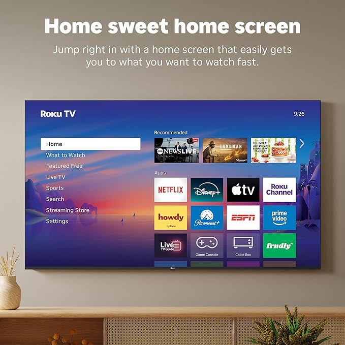 Roku Smart TV 2026 – 75-Inch Select Series, 4K QLED TV – Roku TV with Voice Remote – Flat Screen QLED Television with Wi-Fi for Streaming Live Local News, Sports, & Movies – Bluetooth Headphone Mode