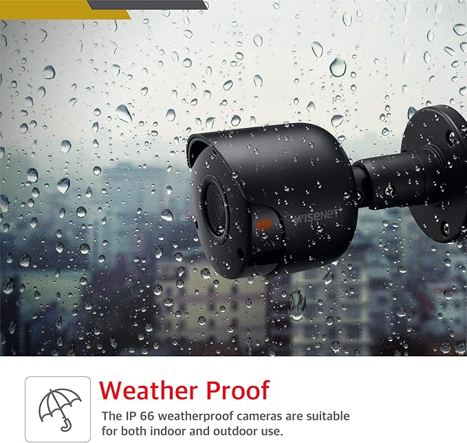 Wisenet SDC-99447BF - 4K Ultra HD Weatherproof Bullet Camera, Compatible with SDH-B94047BF, SDH-C94087BF, and SDH-E95127