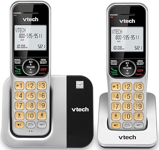 VTech 2-Handsets Cordless Phone System for Home with Call Block, Large Display & Buttons, Backlit Screen, Full-Duplex Speakerphone, Caller ID/Call Waiting, DECT 6.0, Table & Wall Mountable | CS5319-2