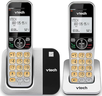 VTech 2-Handsets Cordless Phone System for Home with Call Block, Large Display & Buttons, Backlit Screen, Full-Duplex Speakerphone, Caller ID/Call Waiting, DECT 6.0, Table & Wall Mountable | CS5319-2