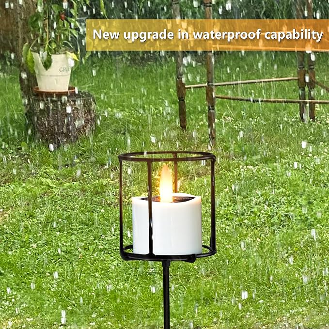 HL Solar Tea Lights, 12PCS Outdoor Waterproof Flameless Candles, Dusk to Dawn Rechargeable Battery LED Tea Lights for Lantern, Garden, Camping, Home Decor (Warm White, 1.5''x1.61'')