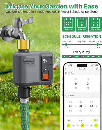 WiFi Water Timer for Garden Hose,WiFi Sprinkler Controller with 984ft Range