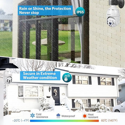 EVERSECU 4K 8MP UHD Screw-in 4 Inch PTZ Security Camera, Outdoor Waterproof, Wireless 2.4G&5Ghz WiFi, ONVlF&RTSP Stream, 360° View, Auto Tracking, 2 Way Audio, Motion Detection, Remote View