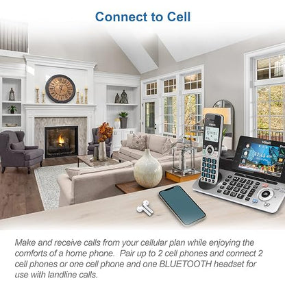 VTech IS8251-3 Business Grade 3-Handset Expandable Cordless Phone for Home Office, 5" Color Display, Programmable Short Cut Keys, Smart Call Blocking, Answering System,Bluetooth Connect to Cell