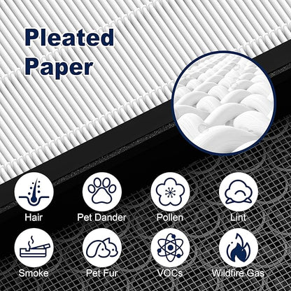 Vital 200S Replacement Filter for LEVOIT Vital 200S and Vital 200S-P Air Purifier, High-Efficiency Activated Carbon Filter, Vital 200S-RF, 2 Pack, White
