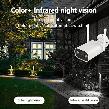 Security Camera Outdoor 2K 3MP, HD WiFi 2.4G Home Security Camera for Outside with IR & Color Night Vision, 2-Way Audio, IP66 Waterproof, Tuya/Smart Life App, Cloud & SD Card Storage (No SD Card)