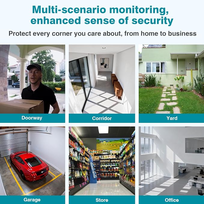Wireless Security Camera System with 10.1" Monitor 4pcs 5MP Camera