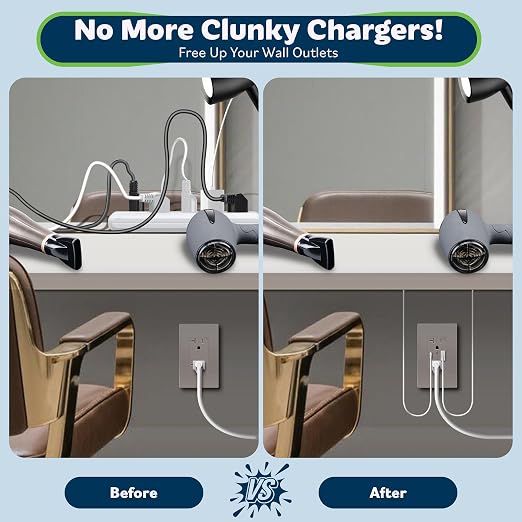 TOPGREENER 2-Port USB Outlet, 4.2A Type C USB Wall Outlet, Nickel, 1 Pack | UL Listed, 20 Amp TR Receptacle Plug, USB Receptacle, Charging Power Outlet with USB C & A Ports, Wall Plate Included