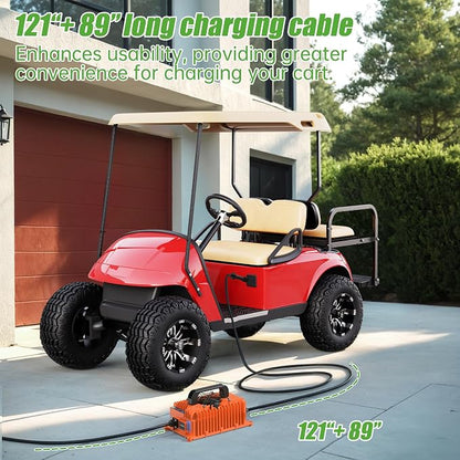 10L0L 18 AMP 36 Volt Golf Cart Battery Charger Compatible with EZGO TXT D Style Plug Portable Golf Cart Charger IP67 for Lead Acid Lithium AGM/Gel Battery