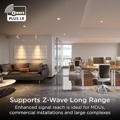 Enbrighten 800 Series Z-Wave Paddle Dimmer, Long Range 800LR, Quick Fit, Simple Wire, Direct 3-Way (No Add-On Switch Needed), Smart Hub Required, Compatible with Alexa, Google Home, 76593