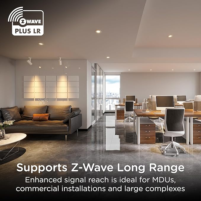 Enbrighten 800 Series Z-Wave Toggle Dimmer, Long Range 800LR, Quick Fit, Simple Wire, Direct 3-Way (No Add-On Switch Needed), Smart Hub Required, Compatible with Alexa, Google Home, 76595