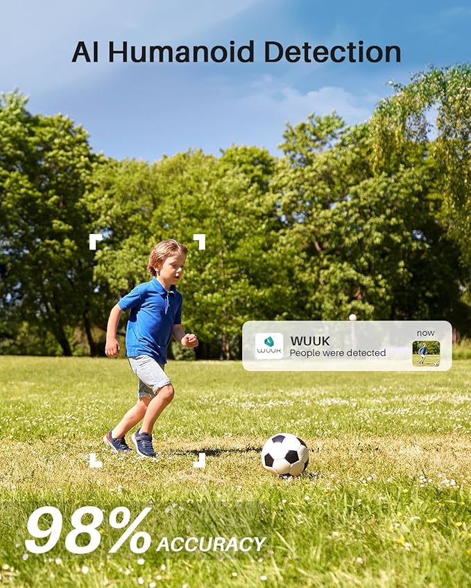 WUUK Add-on Security Camera Wireless Outdoor, Requires Base Station, Home Security Cameras Wireless Outdoor, 2K, No Monthly Fee, Motion Alert, Night Vision, Compatible with Alexa & Google