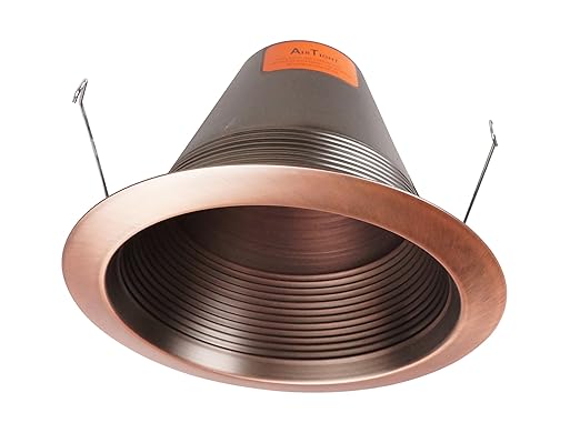 NICOR Lighting 6 inch Bronze Airtight Cone Baffle Trim, Fits 6 inch Housings (17550ABZ)