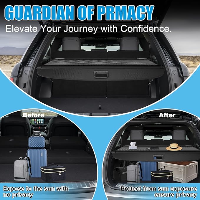 Retractable Cargo Cover Compatible with Hyundai Palisade 2026 Rear Cargo Security Trunk Cover, Storage Privacy Screen Car Trunk Luggage Cargo Shade Shield for 2026 Hyundai Palisade, Carbon Fiber