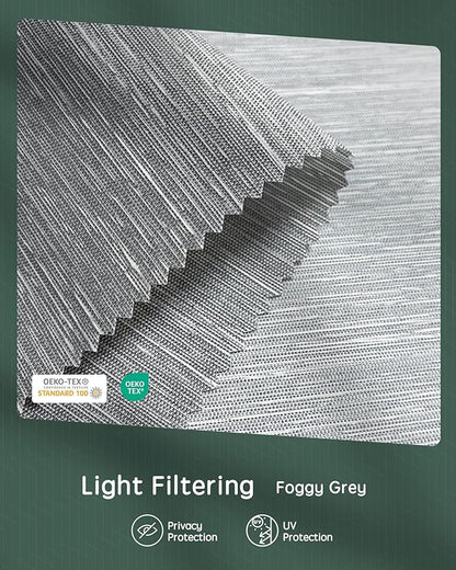 Yoolax Motorized Shades Dual Control, MotionFlex Motorized Roller Shades with App & Manual Control, Pull Down Automatic Shades for Indoor Windows, Custom Size(Light Filtering Foggy Gray)