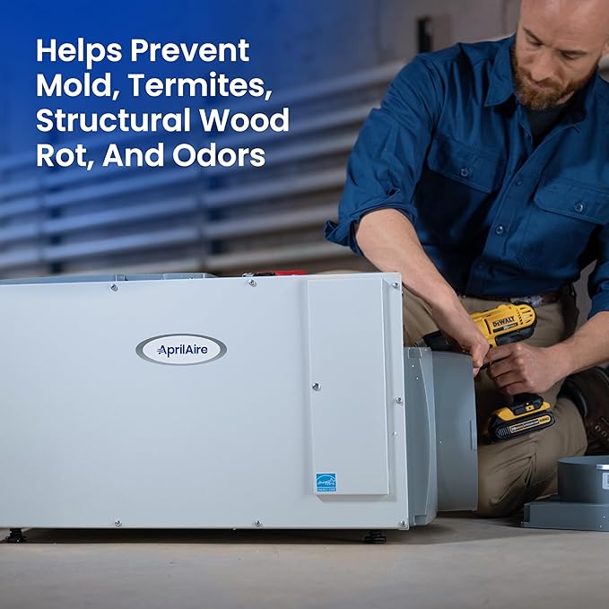 AprilAire E080 Pro 80-Pint Whole-House Dehumidifier + Model 76 Wall Mount Control, Ideal for Basements, Crawlspaces, or Whole Houses up to 4,400 sq. ft.