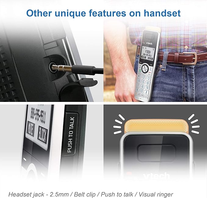 VTech IS8101 Accessory Handset for IS8151 Phones with Super Long Range up to 2300 Feet DECT 6.0, Call Blocking, Connect to Cell, Headset jack, Belt-clip, Power backup, Intercom and Expandable to 12 HS