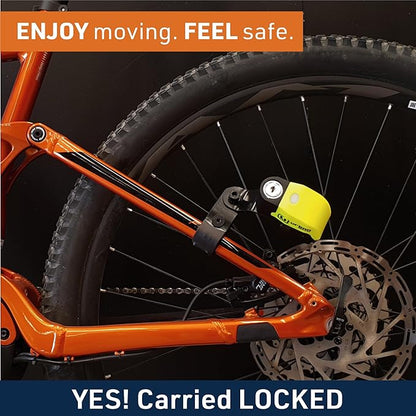 URBAN UR6 Hi-Tech Motorcycle Disc Lock with Smart Alarm | Best Value | 120dB, LED, Warning, A+ Sensitivity, Truly Waterproof, Long-Life CR2 Battery, Carried Locked, Bike Anti Theft Wheel Brake Locks