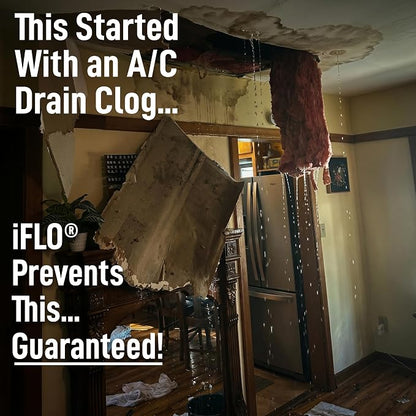 iFLO Smart Automated AC Drain Line HVAC Cleaning System (6 Month Supply) | Easy Installation, App-Controlled Air Conditioner Maintenance Kit for Drain Line & Drain Pan, Includes 36oz Cleaner Cartridge