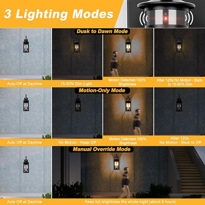 20" Motion Sensor Outdoor Light, Large Dusk to Dawn Outdoor Wall Lights