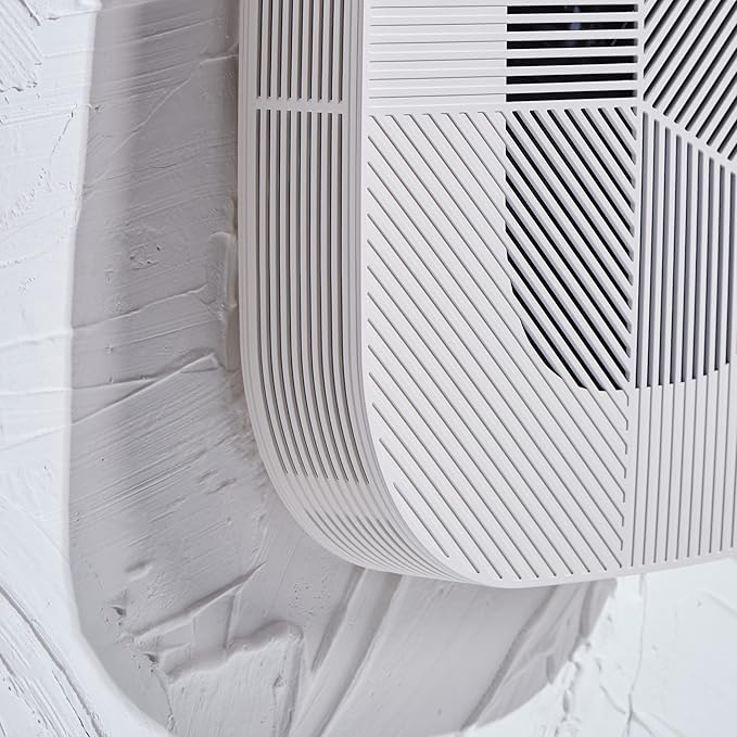 KOMMA Lov Air Purifier for Bedroom, 3.1 inch Slim Wall mount & Stylish Standing type, Hepa Filter Air Cleaner, Remove Fine Dust, Smoke. (CreamWhite)