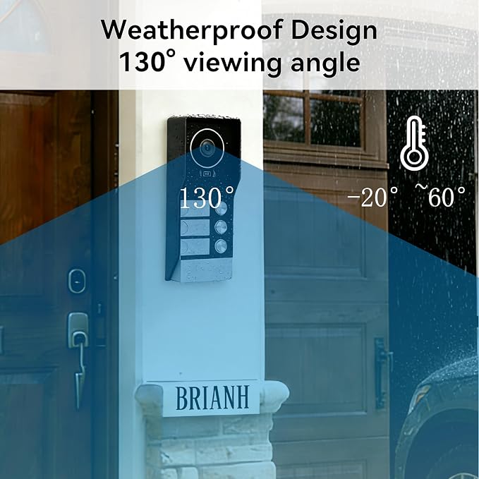 2-Wire 3-Family Smart Home Video Intercom System