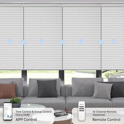 Motorized Coupled Shades, Falme Resistant Smart Solar Shades for Large Windows Automatic Blinds Compatible with Alexa, Electric Roller Blinds Customized for Home Office(1% Openness Sliver)
