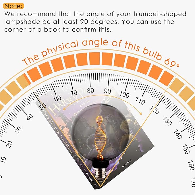 Unique Stained Glass Light Bulbs, Low Lumen Eye-Caring Soft Dim Lighting for Mood (Not Daylight White) 55LM, Oversized Globe Decorative Dimmable LED Bulb 3.5W, E26 Medium Base, Smoke RN G125