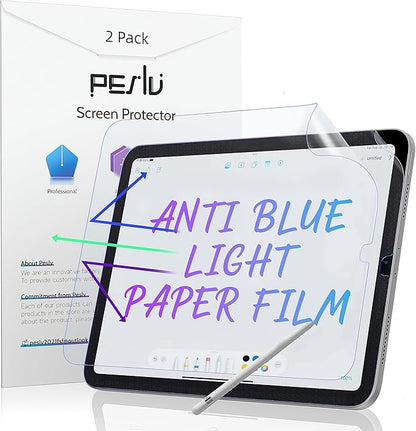Peslv 2 Pack Anti Blue Light Paper Film for iPad Pro 12.9 Inch 2018 2020 2021 2022, Drawing & Writing Feel Like on Paper, Matte Anti Glare PET Screen Protector, BlueLight Filter Eye Protection Cover