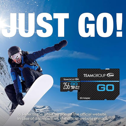 TEAMGROUP GO Card 1TB MicroSDXC UHS-I U3 V30 4K for Action Cameras & Drone High Speed Flash Memory Card with Adapter for Outdoor Sports&Vlog, 4K Shooting,GoPro&Insta360&DJI TGUSDX1TU303