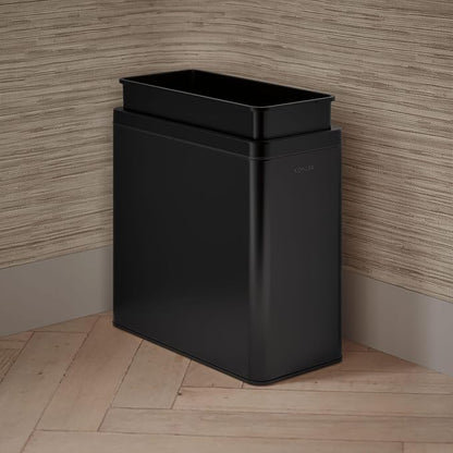 Kohler K-31313-BST 12-Liter Open-Top Trash Can, Black Stainless Steel