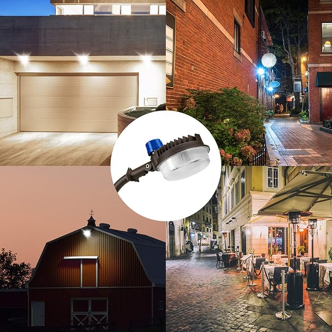 Juyace 18000LM LED Barn Light, 120W 5000K, Dusk to Dawn Outdoor Security Area Light with Photocell & Free Extension Arm, IP65 Adjustable Shoebox Flood Light for Farm Yard Pole Wall Mount
