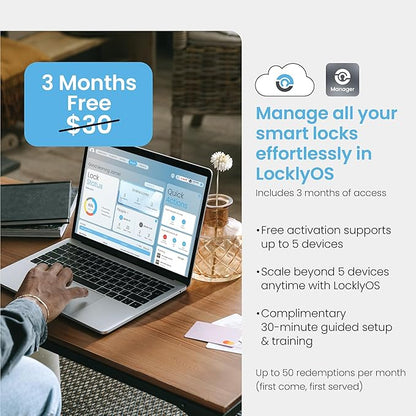 Lockly Guard Deadbolt PGD728WPU Commercial Smart Lock – UL10B/10C Fire Rated Keypad Deadbolt with Fingerprint, Wi-Fi & Bluetooth, Alexa & Google Compatible, 8 AA Batteries, Rekeyable Door Lock