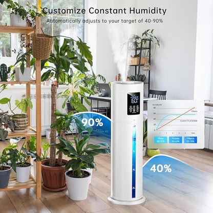2.1Gal/8L Smart Humidifier Large Room, Top Fill Humidifiers for Bedroom with Diffuser, 7 Color Lights,16H Timer, Auto Mode, APP Remote Control, 4 Levels Cool Mist Air Humidifier for Plants Home