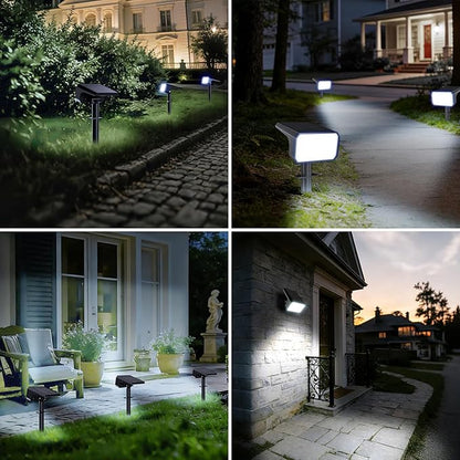 Fabrito 10 Pack Solar Spot Lights Outdoor Waterproof IP67, [108 LEDs, 4 Modes] Dusk to Dawn Spotlights for All Night, 2-in-1 Solar Landscape Lights for Garden, Yard, Tree, Pool, Cool White