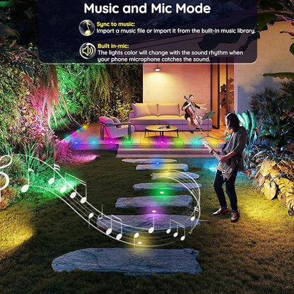 Sumaote LED Deck Lights Kit, 20 Pack 1.77" RGBW+IC Multicolor Dynamic Low Voltage Recessed Landscape Lights, IP67 Waterproof 12V Step Light Outdoor for Garden Yard Path Ground Stairs