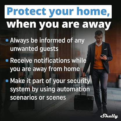 Shelly Blu Door/Window White | Bluetooth Operated Sensor | Home Automation | iOS Android App | Alexa & Google Home Compatibility | Lux and Tilt Angle Measurement | Set Custom Activation Scenes