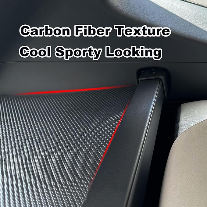 Cargo Cover Compatible with Honda Passport 2025 Accessories 2024 2023 2022-2019,Carbon Fiber Texture Retractable Trunk Cover Organizer Security Shielding Shade Tonneau Cover