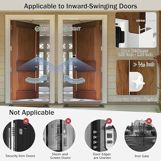 Homalor Anti Theft Ring Doorbell Mount: White Ring Doorbell Door Mount Blink Camera Holder - Metal, No Drill Required