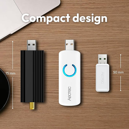 Z-Stick 10 Pro - Zigbee 3.0 & Z-Wave 800 Series USB Adapter - Works with HomeAssistant - Zigbee2MQTT - Z-Wave Controller - Z-Wave Long Range - Up to 1 Mile Wireless Range - cloudfree