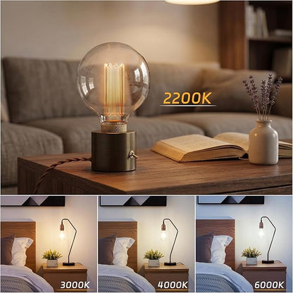 Globe Edison LED Light Bulb, Vintage Decorative Dimmable Bulb Round Glass Cover, 3.5W Low Lumen Eye-Caring Soft Dim Lighting for Mood(Not Daylight White), E26 Medium Base, Clear RN G95