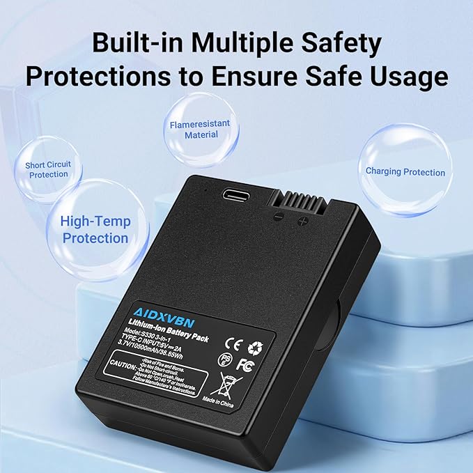 10500mAh High Capacity Rechargeable Li-ion Battery Pack for Eufy Security Devices Compatible with Video Doorbell Cameras S330 E330 S230 S220 S231 and Smart Door Locks T8790 T8520 T8531