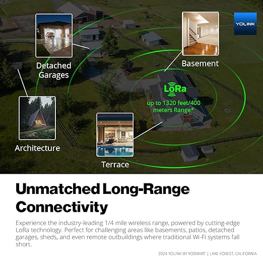 Wall Switch, YoLink 1/4 Mile Super Long Range Smart Light Switch Single Pole 10A in-Wall Switch Compatible with Alexa Google Assistant Home IFTTT, ETL Listed, Neutral Wire Needed, YoLink Hub Required