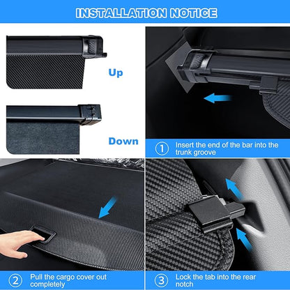 AUXKO Retractable Cargo Cover for BMW X3 2024-2018, Trunk Cargo Cover Luggage Security Shade Cover for 2024 2023 2022 2021 BMW X3 Shielding Shade Anti-Peeping Luggage Privacy Screen, Carbon Fiber