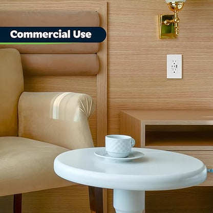 TOPGREENER 4.2A 3-Port Type C USB Outlet, 15 Amp Receptacle Plug, Charging Power Outlet with Dual Type C&A Ports, Screwless Wall Plate Included, UL Listed, TU21542AC2-WSID, White, 2 Pack