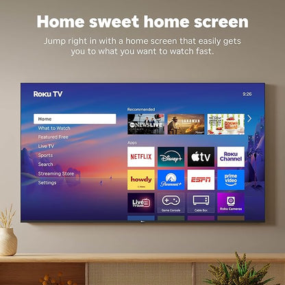 Roku Smart TV – 55-Inch Select Series, 4K HDR TV – Roku TV with Enhanced Voice Remote – Flat Screen LED Television with Wi-Fi for Streaming Live Local News, Sports, Family Entertainment
