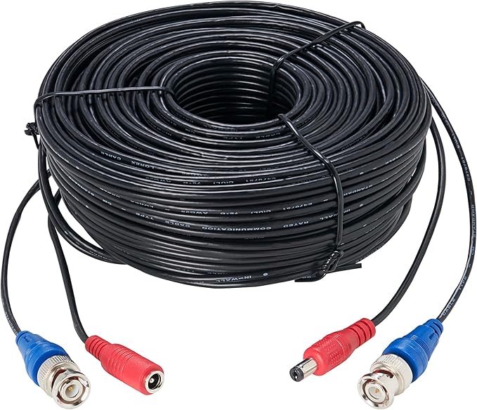Lorex 4K RG59 Power Accessory Cable, Video Cable for Security Camera Systems, for Analog HD (CVI/TVI/AHD/MPX) or Analog (CVBS) Surveillance System, 100 feet (30m)