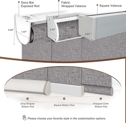Motorized Roller Shade: Blackout, Electric Blinds, Compatible with Alexa/Google Home/Apple Homekit, Cozy Midnight