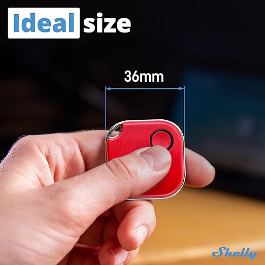 Shelly BLU Button1 Red | Bluetooth-Operated Action and Scenes Activation Button | Home Automation | iOS Android App | No Hub Required | Long Battery Life | LED Indication | Buzzer | Broad Range